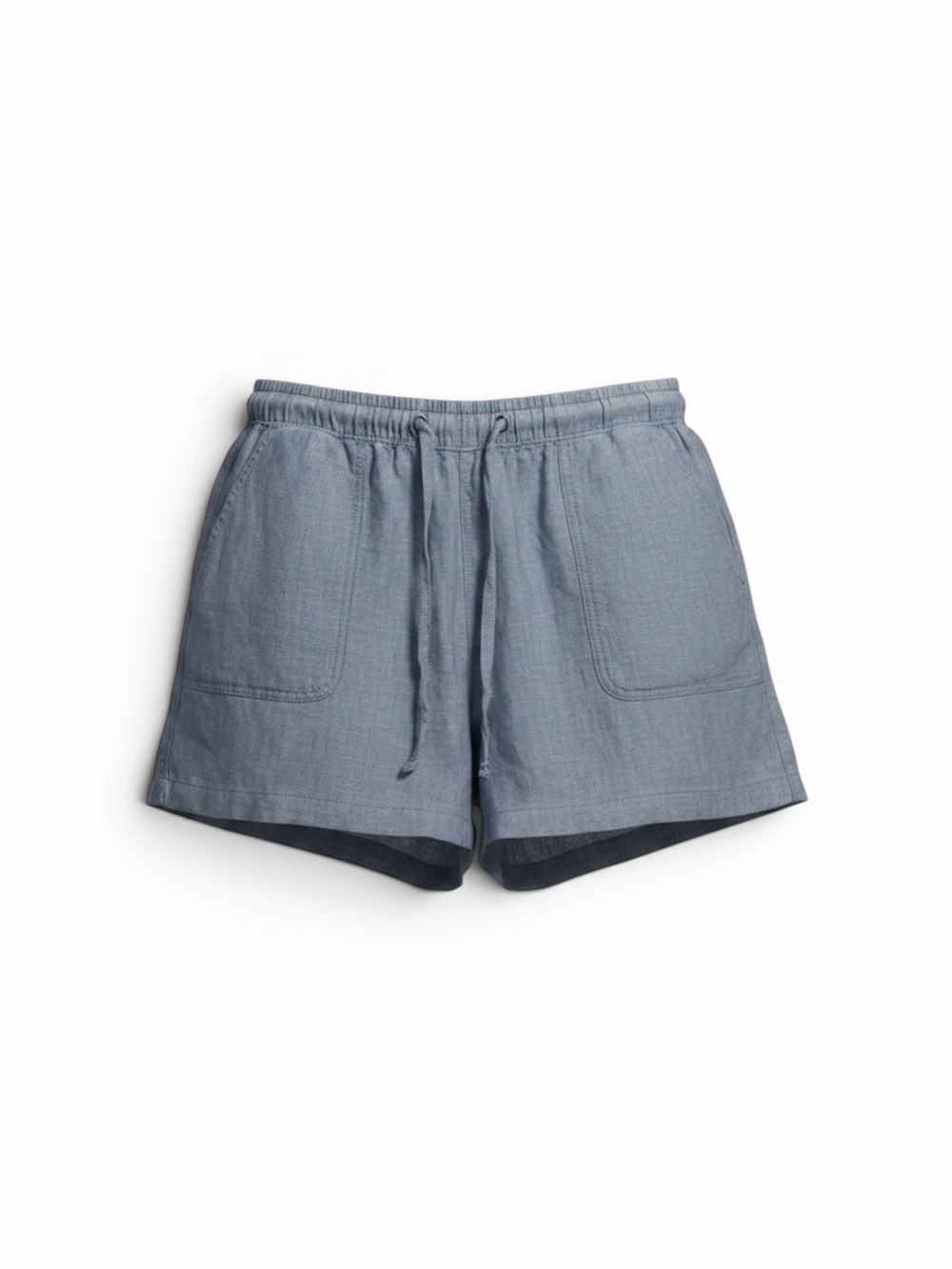 C&C California Chambray Blue Elastic-Waist Drawstring Shorts Large
